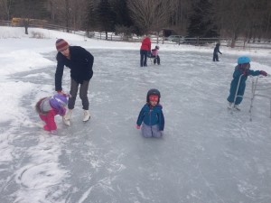ice skating on the pond!