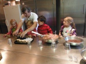 Making chocolate mousse in the kitchen with Jean Yves.